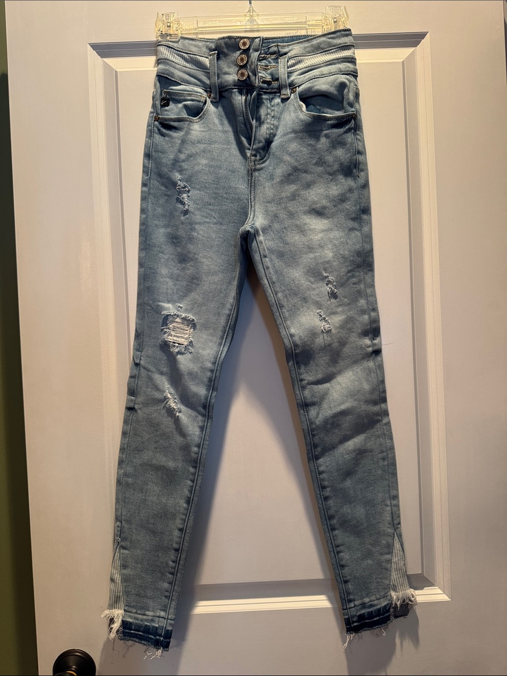 KanCan Light Wash High-Rise Distressed Skinny Jeans